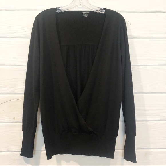 ⭐️5 for $25 Club Monaco 100% Wool Long Sleeve Open V Sweater - Picture 1 of 8
